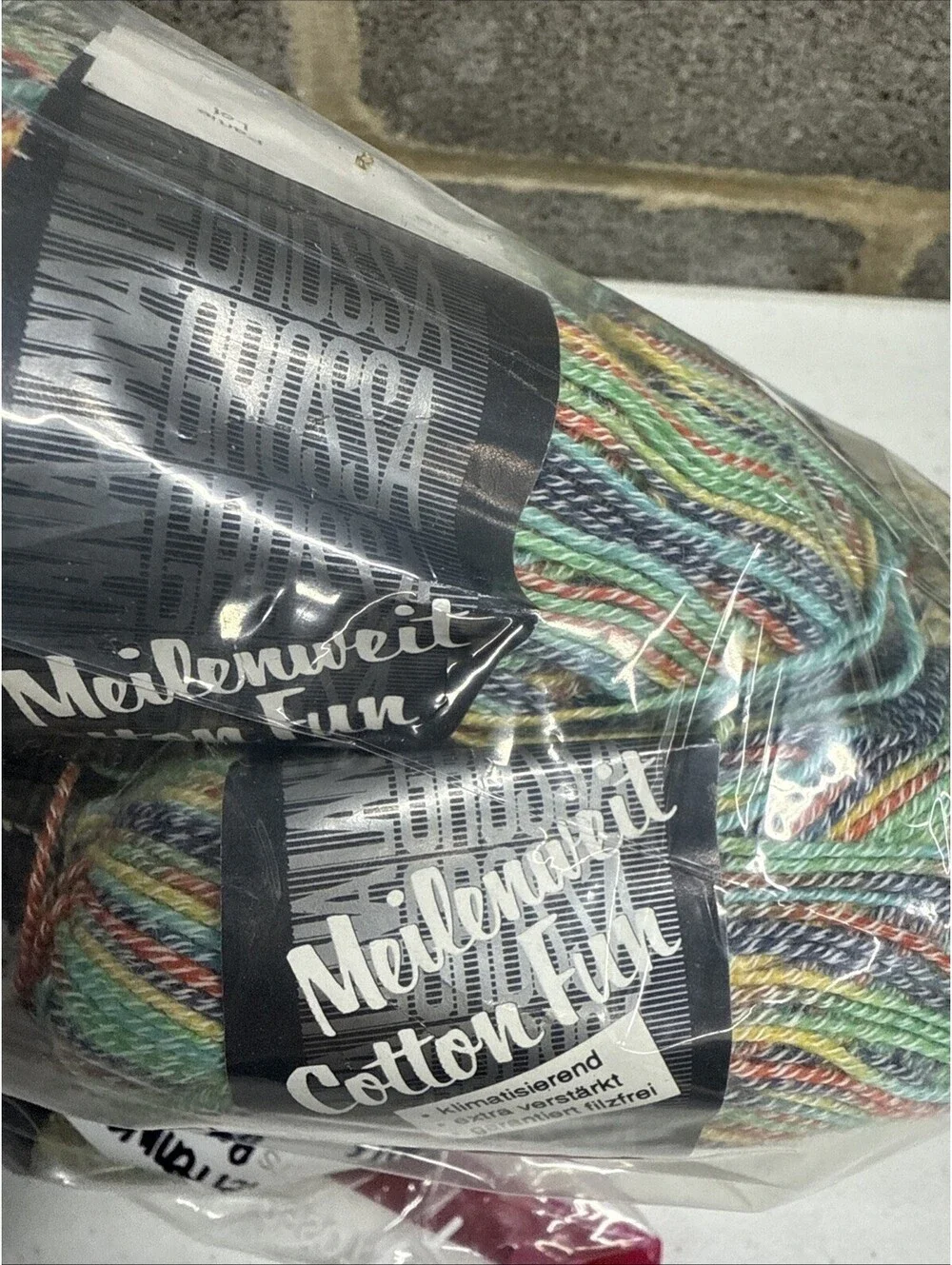 Lana Grossa Meilenweit Cotton Fun Mixed Color 6 Skein Lot